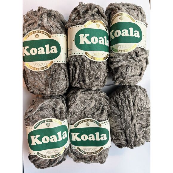 Berroco Koala Yarn, Rayon / Cotton Blend, Grey, Lot of 6 - Picture 1 of 4